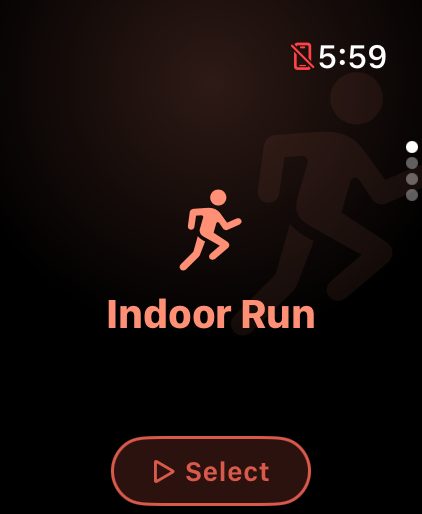The Kardiacs activity picker on Apple Watch
