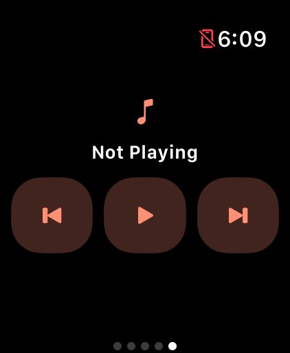 Music controls on the Kardiacs Apple Watch app